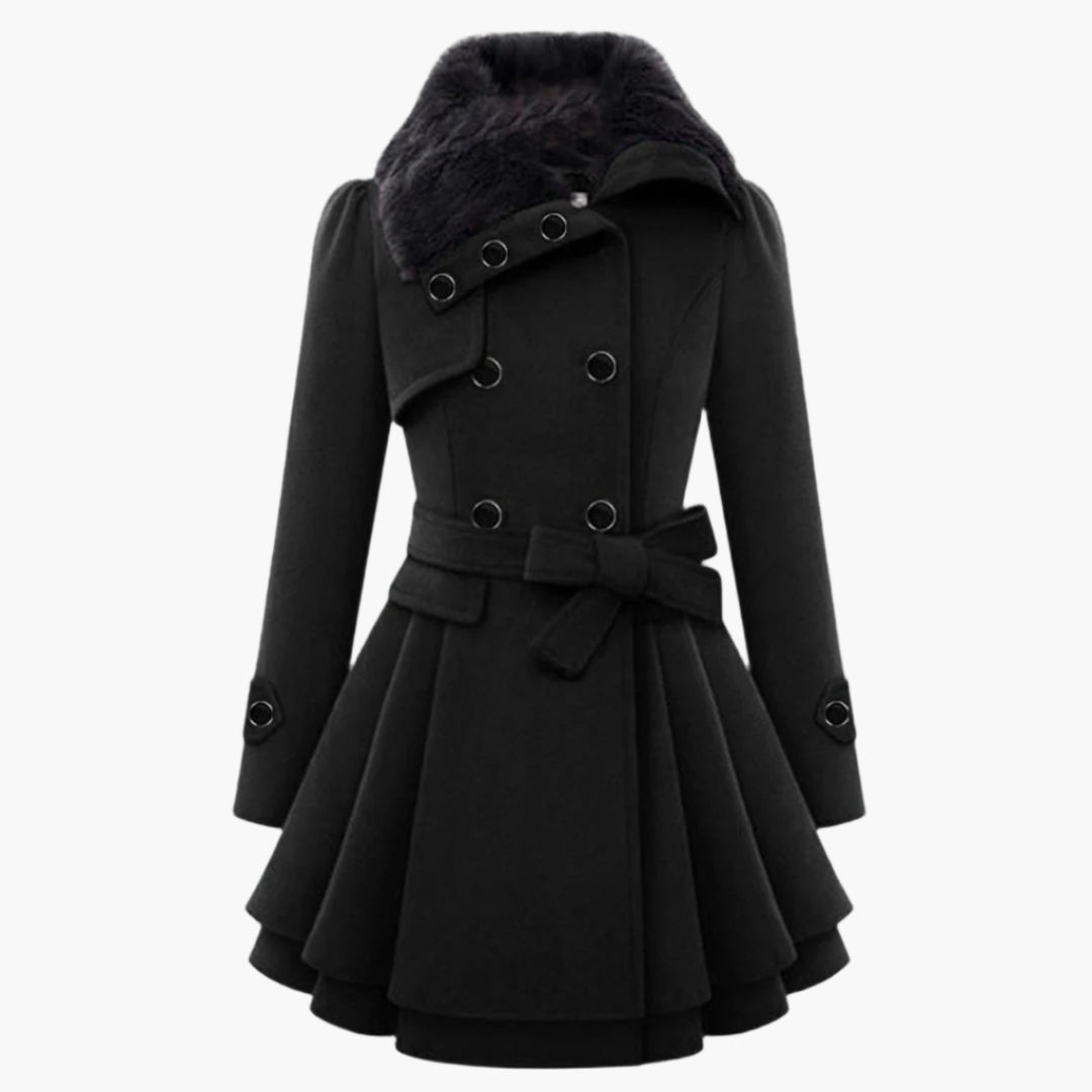 Belisama | Women Belted Flare Collar Coat