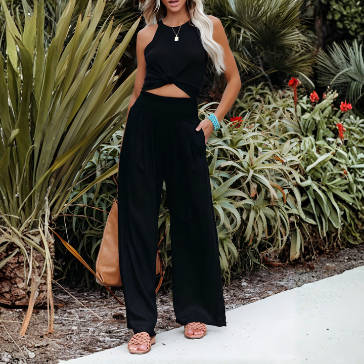 Winfrith | Women Elastic Waist Palazzo Pants