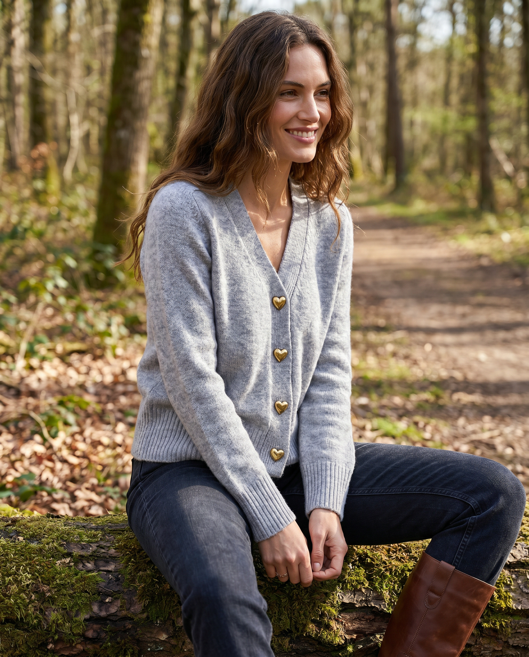 Elaine | Women V Neck Button Cardigan