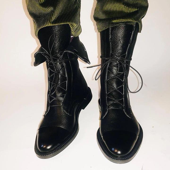 Lisa | Women's Brown Leather Stacked Heel Chelsea Boots