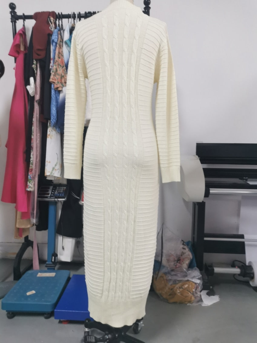 Ulrika | Women Bodycon Cable Long Sleeve Dress