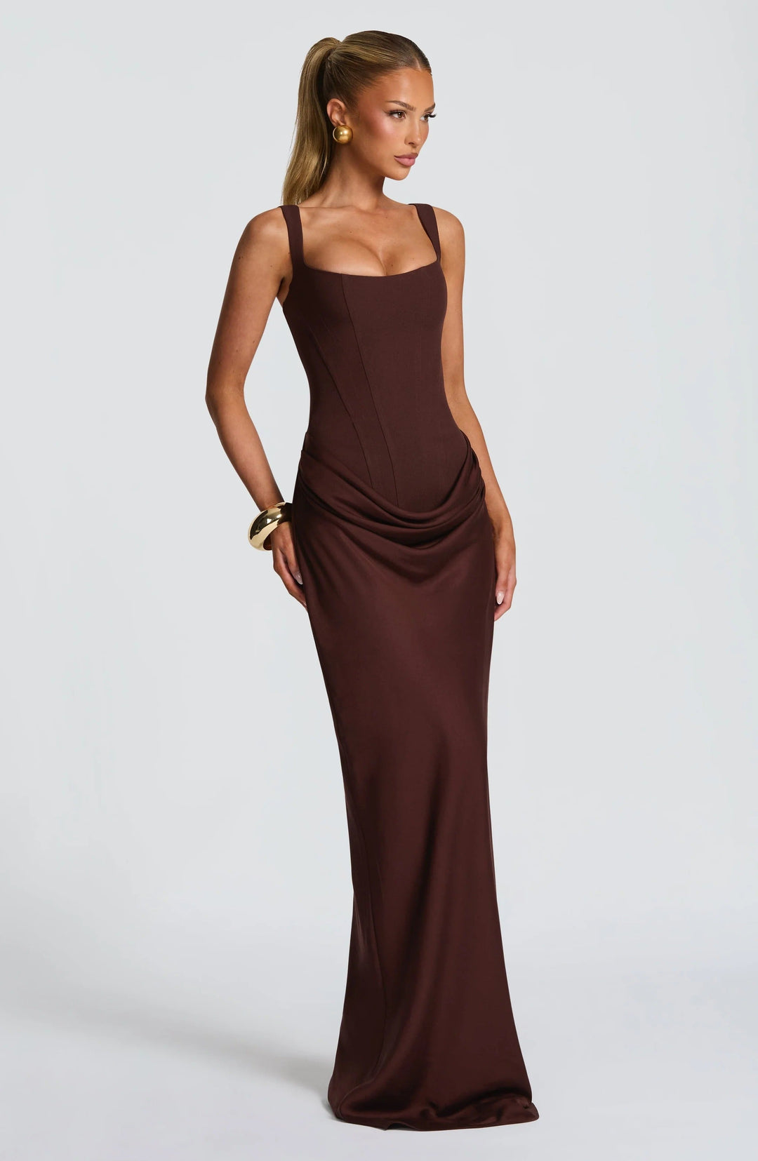 Aviva | Women Corset Square Neck Wedding Guest Dress