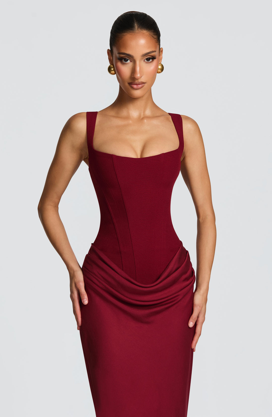 Aviva | Women Corset Square Neck Wedding Guest Dress