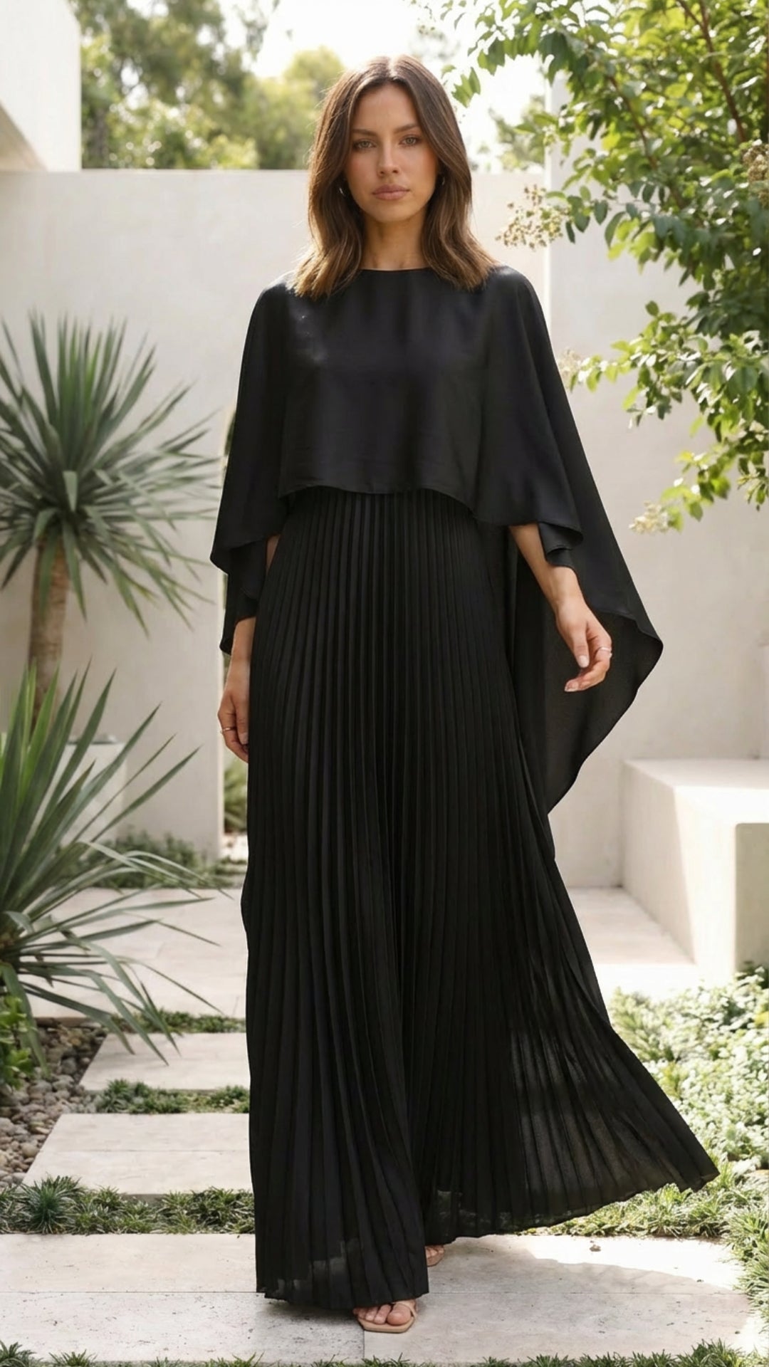 Ceridwen | Women Cape Sleeve Wedding Guest Dress
