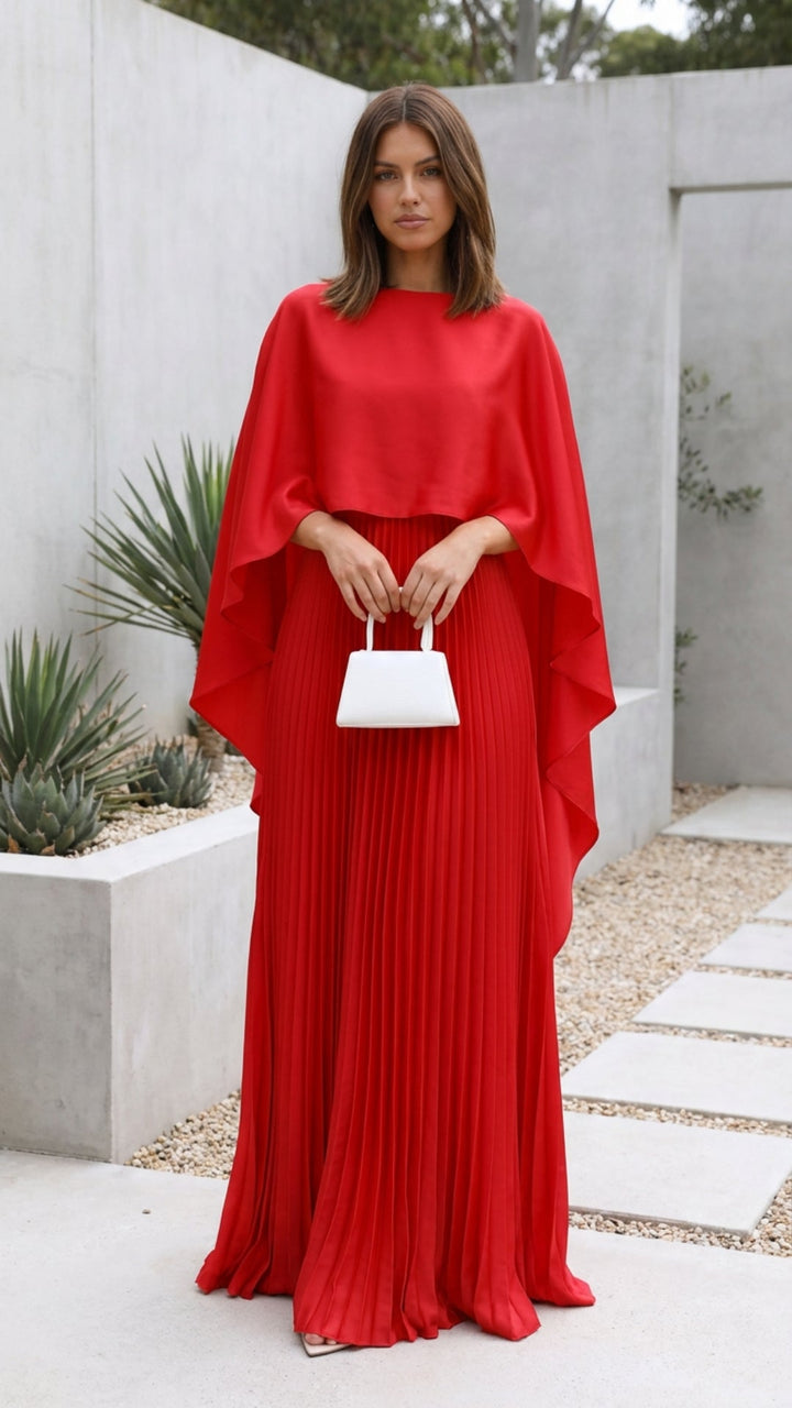 Ceridwen | Women Cape Sleeve Wedding Guest Dress