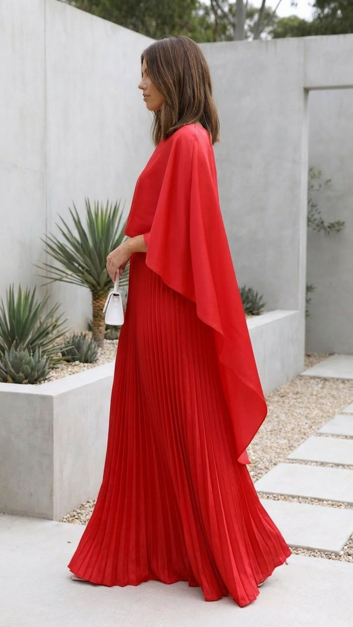 Ceridwen | Women Cape Sleeve Wedding Guest Dress