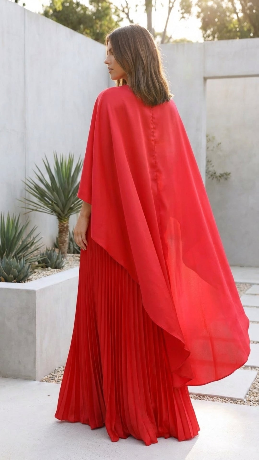 Ceridwen | Women Cape Sleeve Wedding Guest Dress