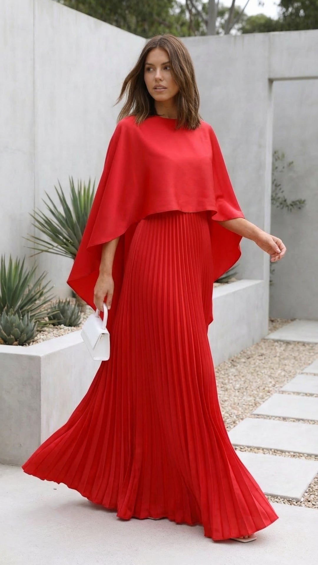 Ceridwen | Women Cape Sleeve Wedding Guest Dress