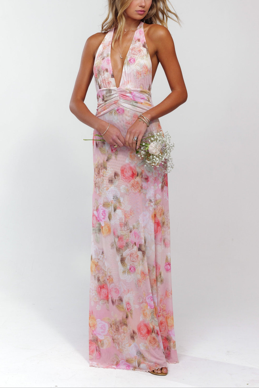 Enfys | Women Floral Halter Wedding Guest Dress