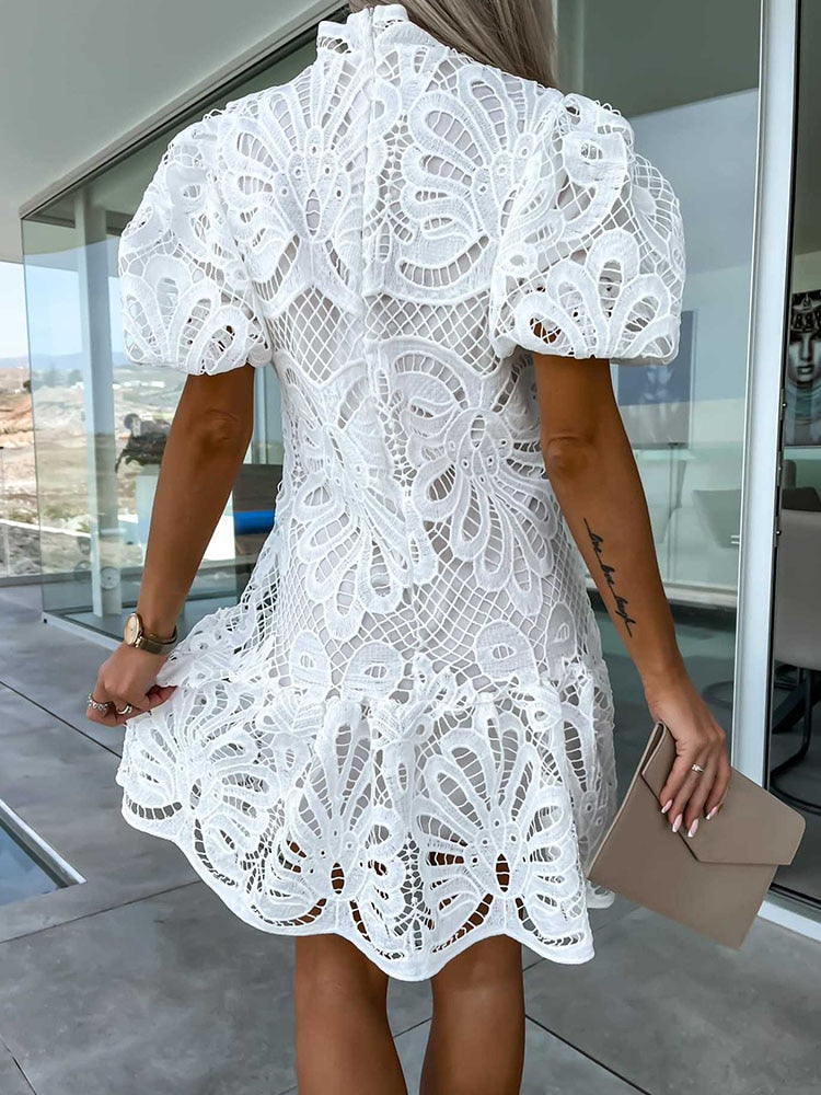 Osgyth | Women Lace Mock Neck Wedding Guest Dress