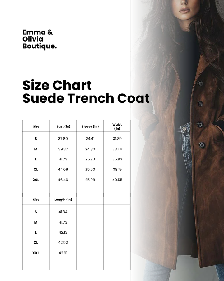 Gwawr | Women Suede Look Trench Coat