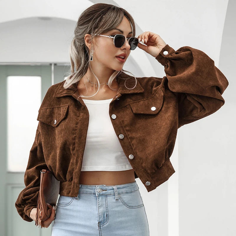 Bryony | Women Cropped Corduroy Jacket