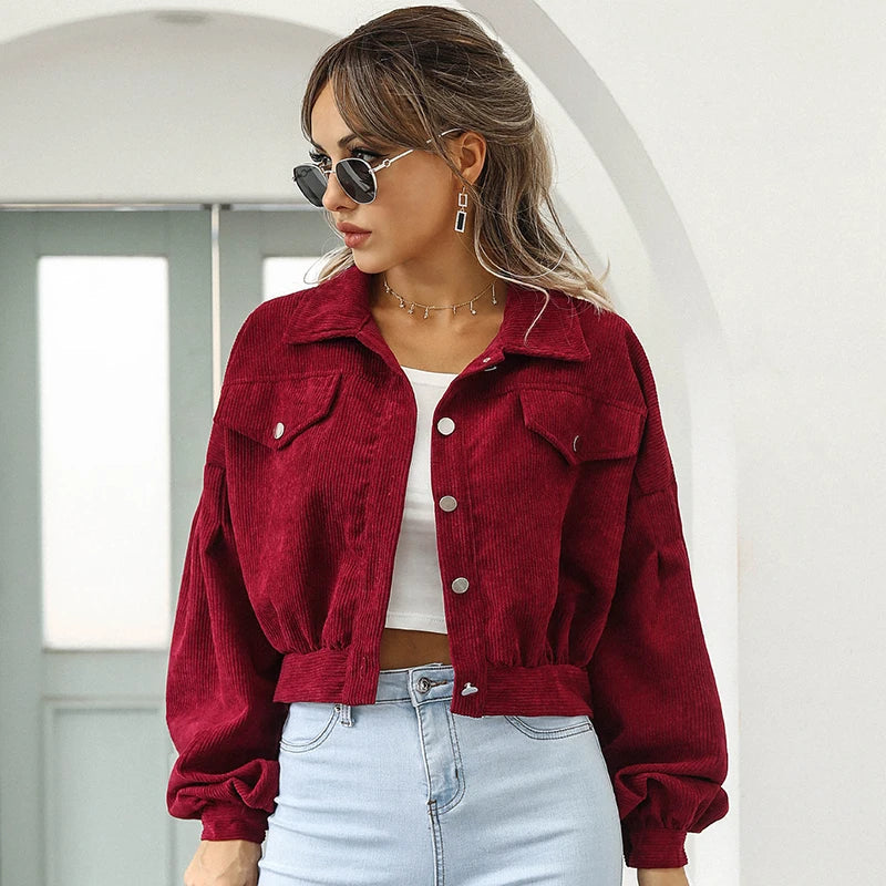 Bryony | Women Cropped Corduroy Jacket