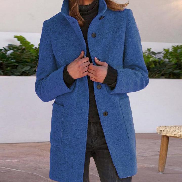 Demelza | Women Stand Collar Button Front Winter Coat