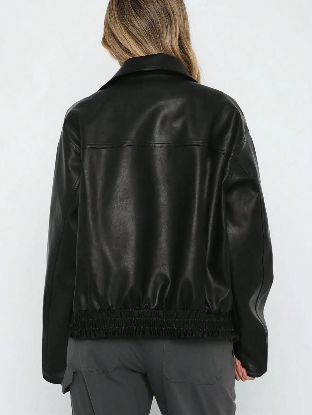 Temperance | Women Faux Leather Zip Jacket