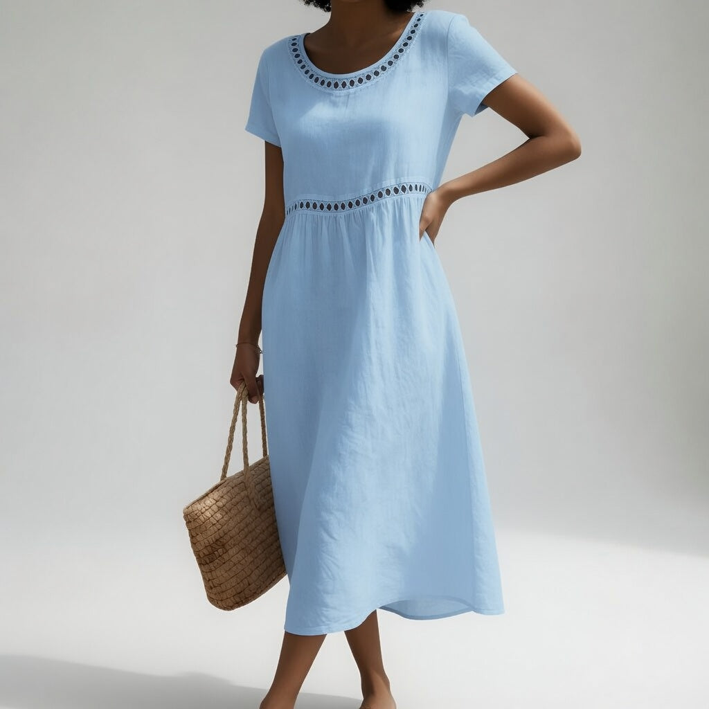 Maxi Dress Eyelet Empire Waist