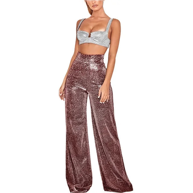 Eithne | Women High Waist Glitter Pants