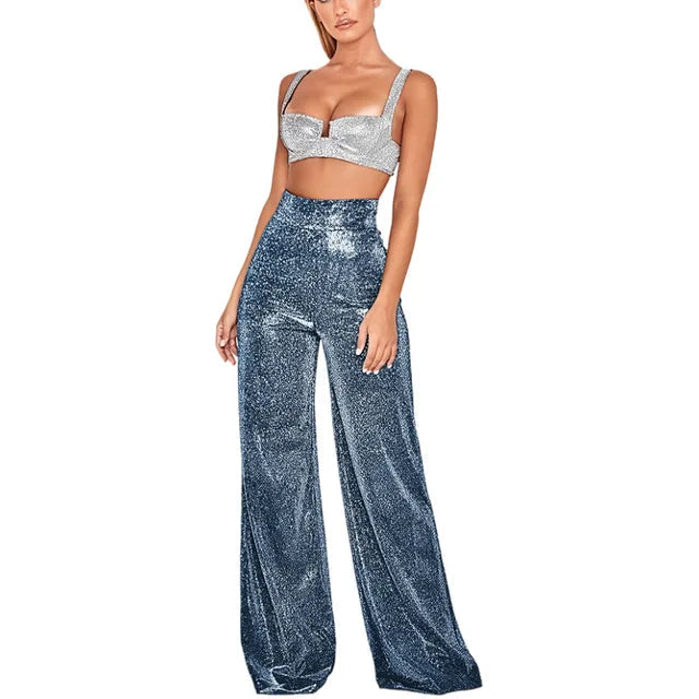 Eithne | Women High Waist Glitter Pants