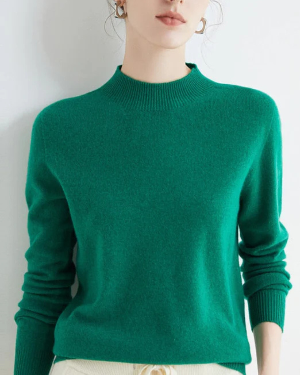 Hadlee | Women's Mock Neck Long Sleeve Fine Knit Sweater