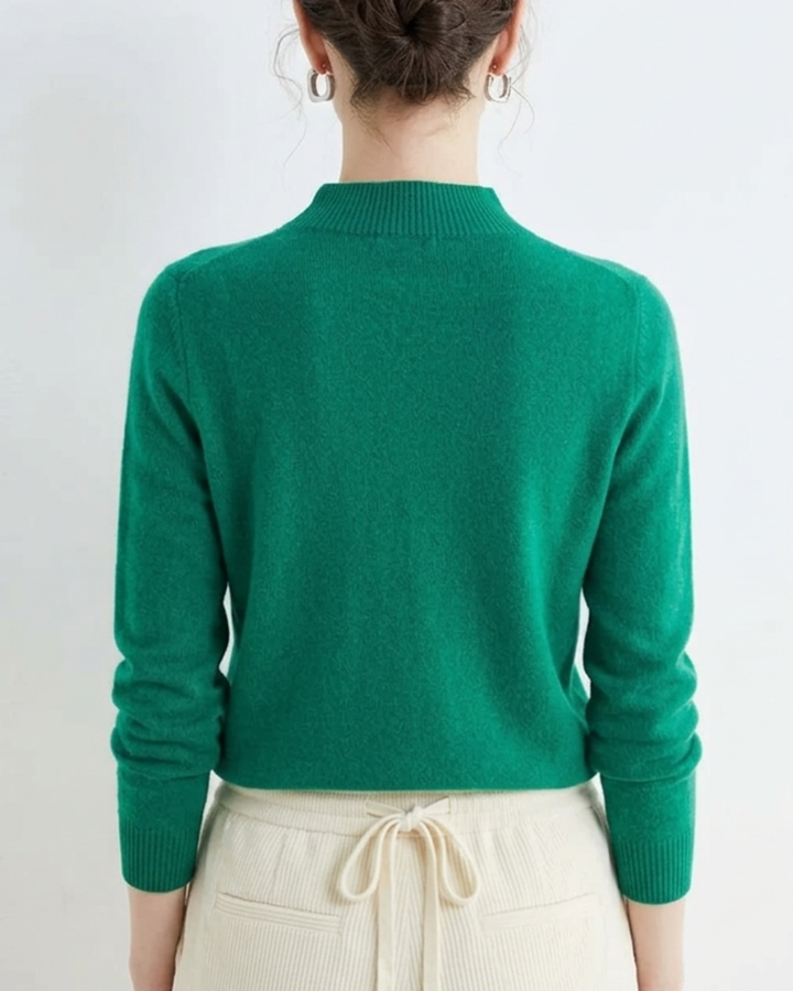 Hadlee | Women's Mock Neck Long Sleeve Fine Knit Sweater