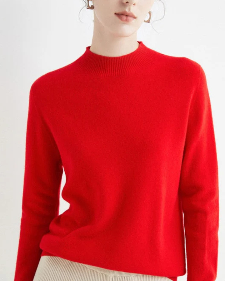 Hadlee | Women's Mock Neck Long Sleeve Fine Knit Sweater