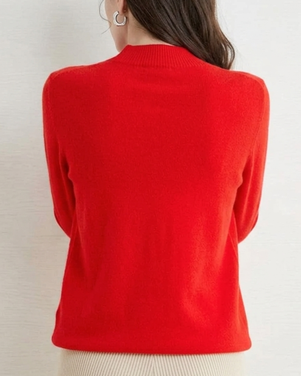 Hadlee | Women's Mock Neck Long Sleeve Fine Knit Sweater