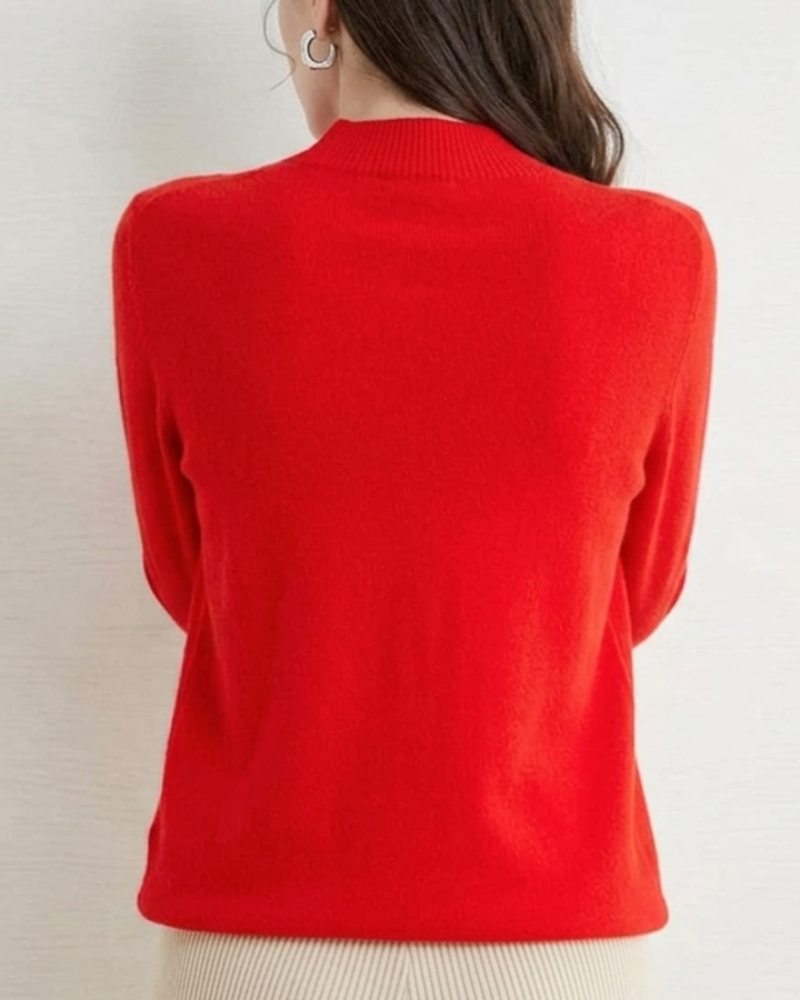 Hadlee | Women's Mock Neck Long Sleeve Fine Knit Sweater