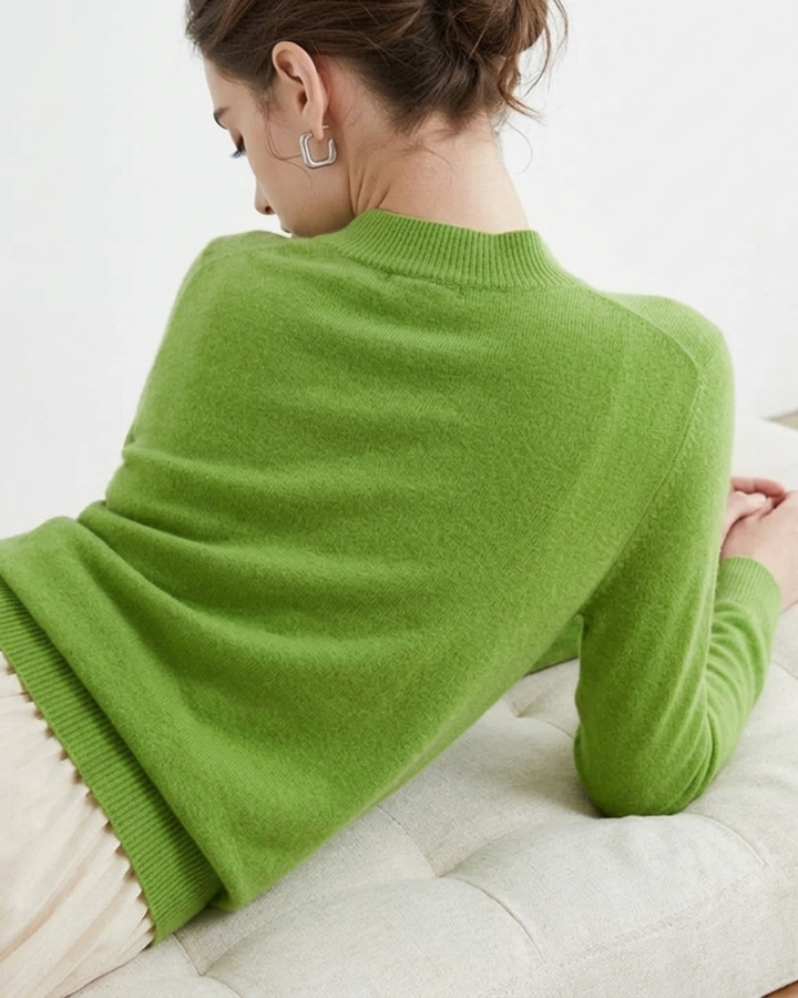 Hadlee | Women's Mock Neck Long Sleeve Fine Knit Sweater
