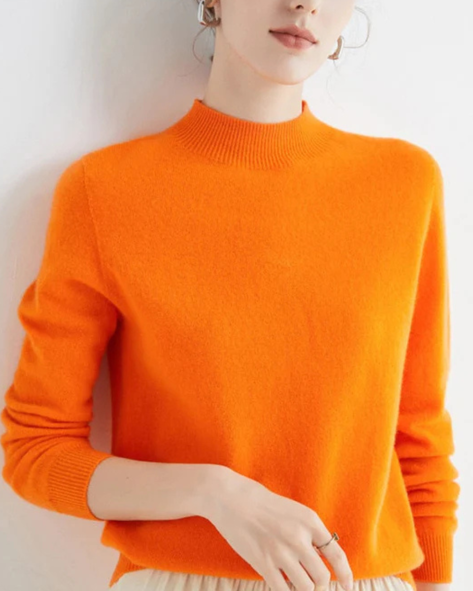 Hadlee | Women's Mock Neck Long Sleeve Fine Knit Sweater