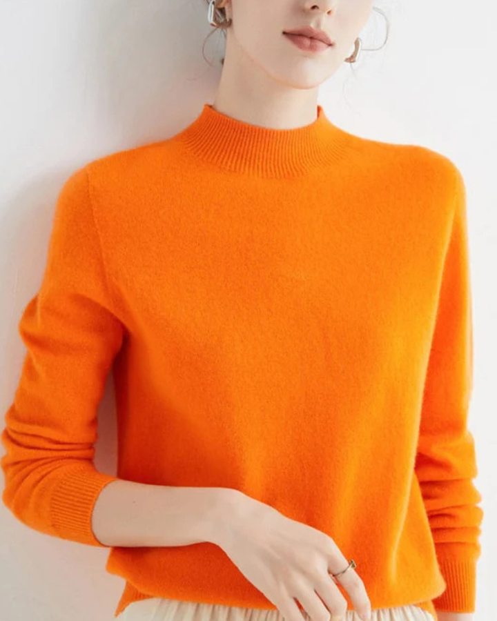 Hadlee | Women's Mock Neck Long Sleeve Fine Knit Sweater