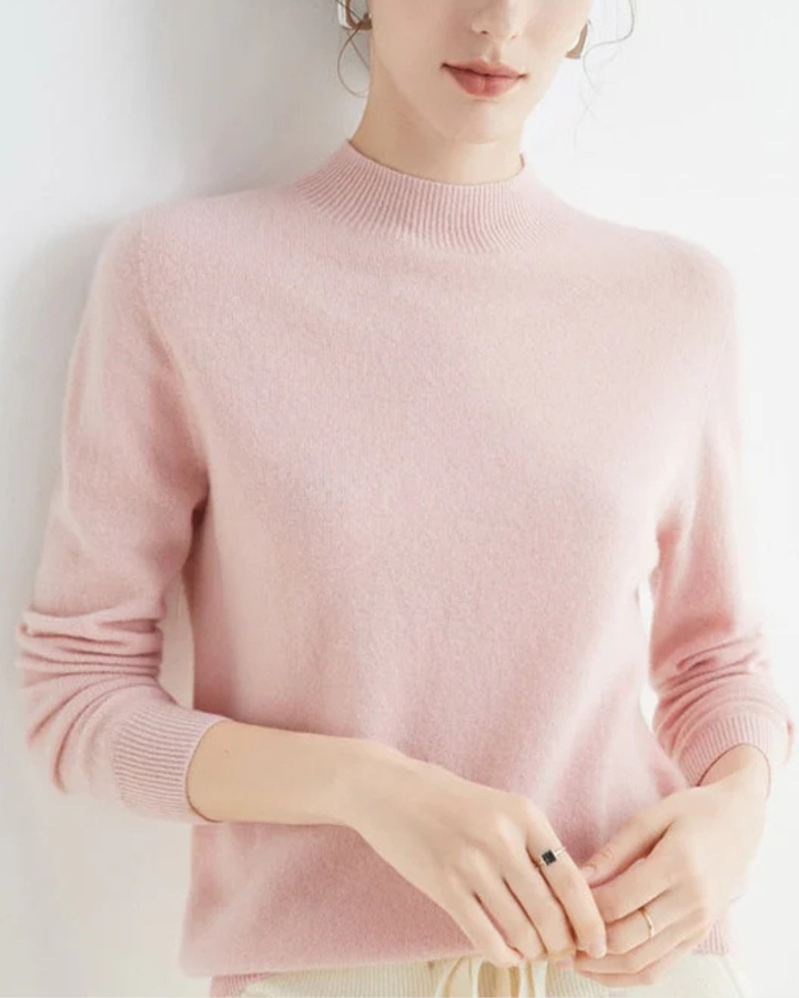 Hadlee | Women's Mock Neck Long Sleeve Fine Knit Sweater