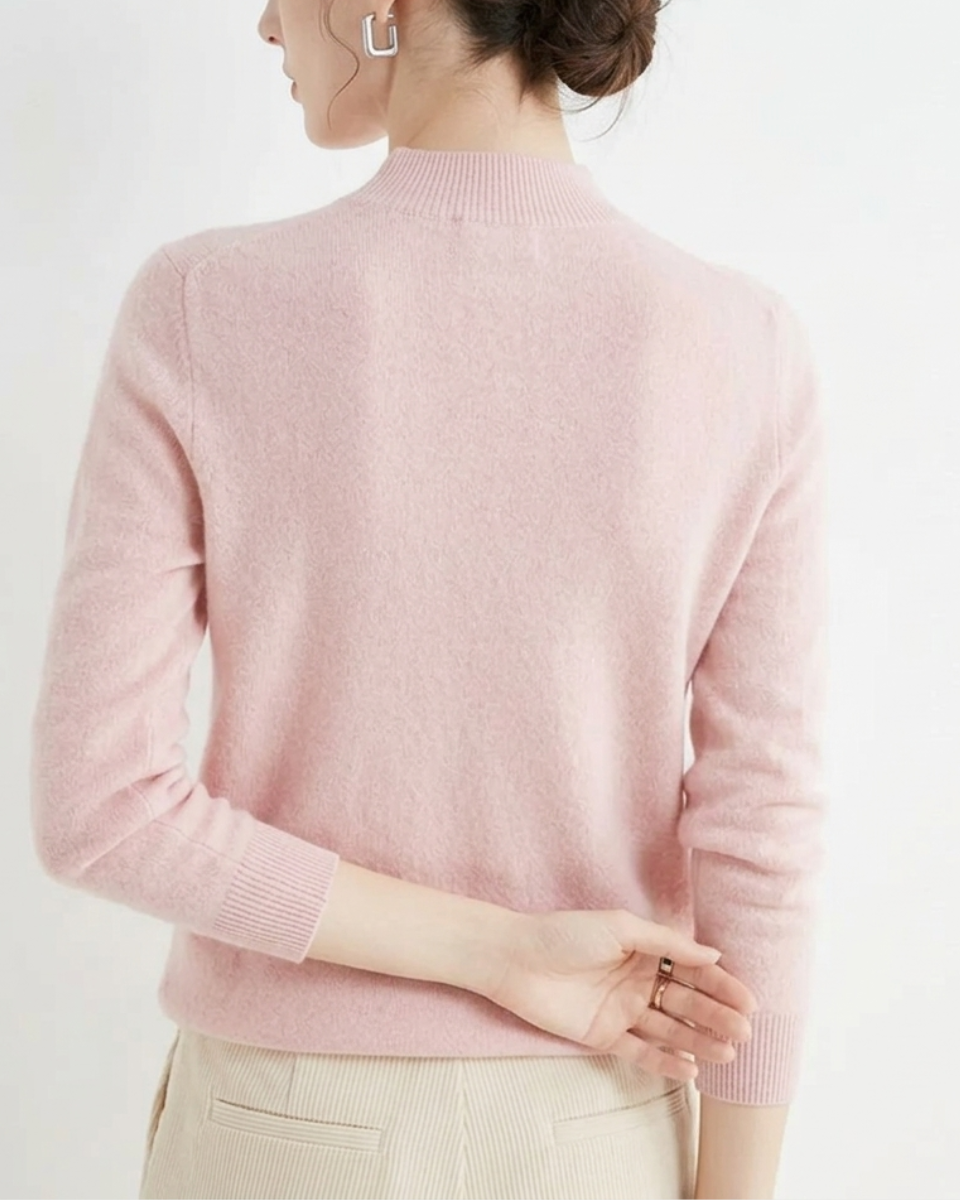 Hadlee | Women's Mock Neck Long Sleeve Fine Knit Sweater