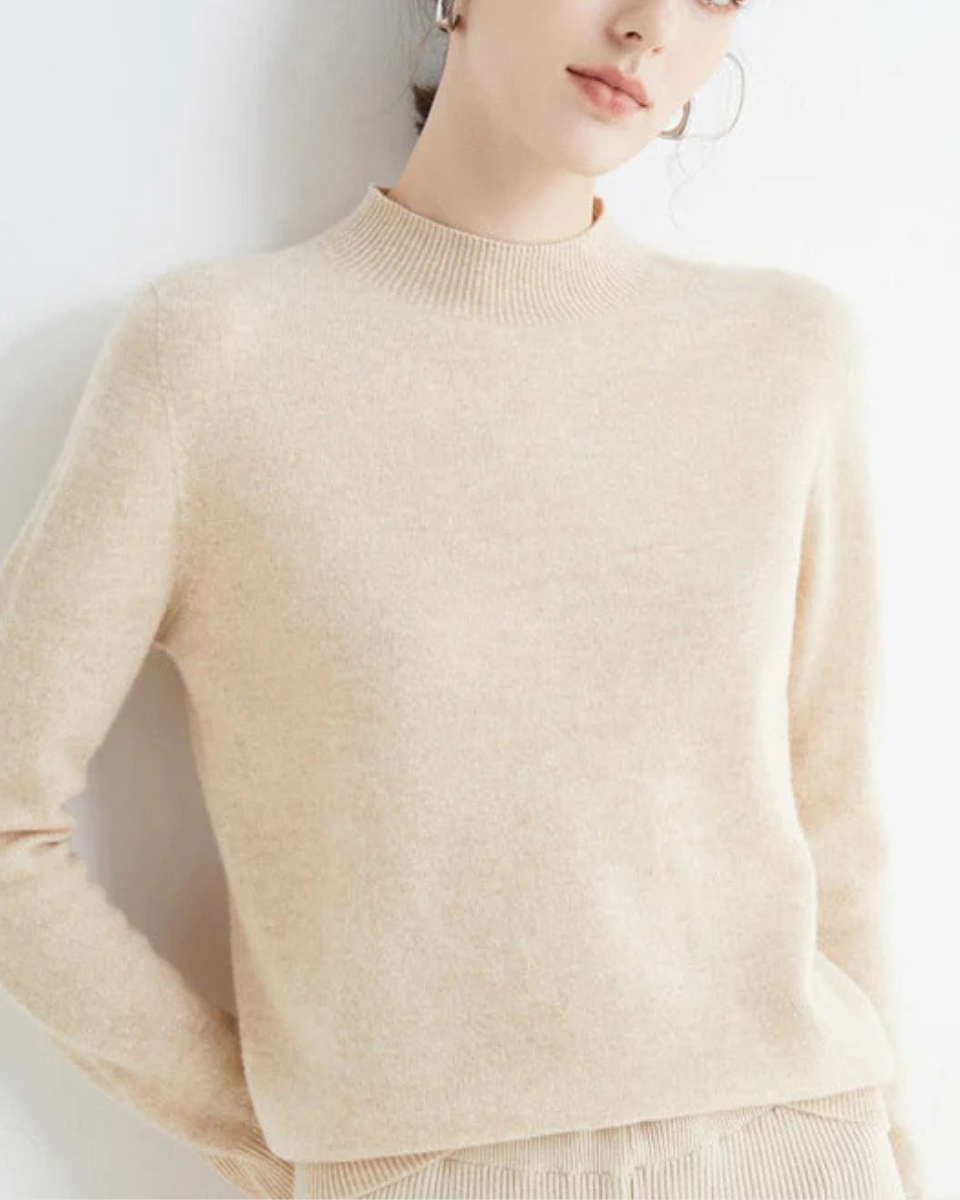 Hadlee | Women's Mock Neck Long Sleeve Fine Knit Sweater