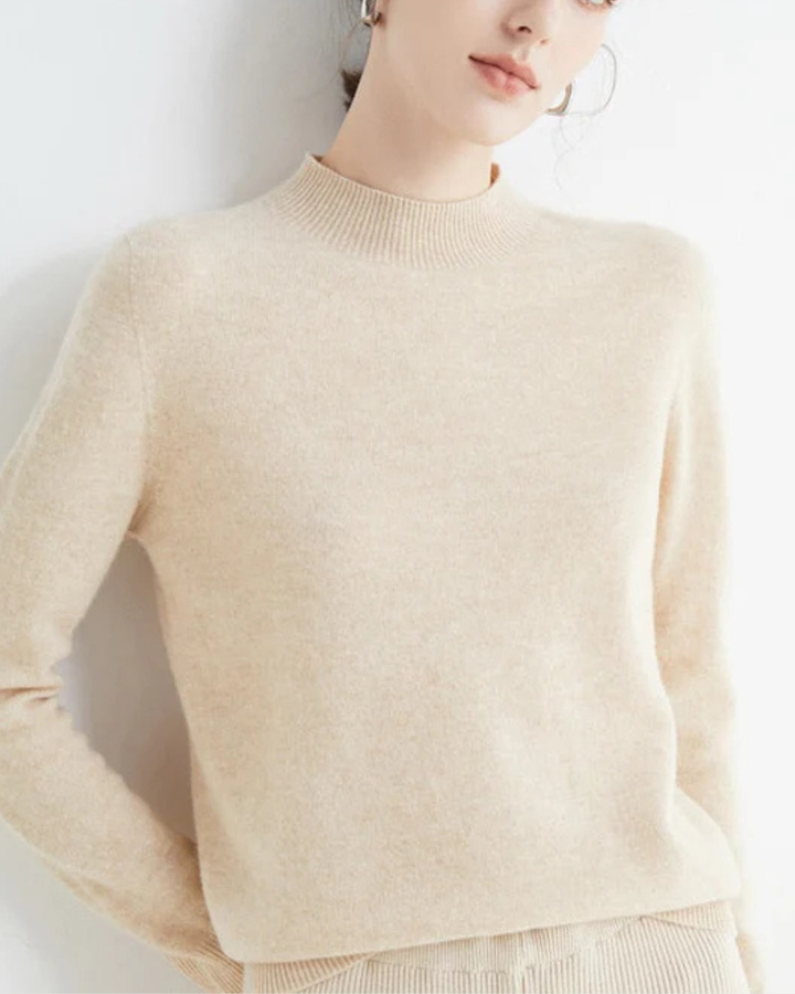 Hadlee | Women's Mock Neck Long Sleeve Fine Knit Sweater