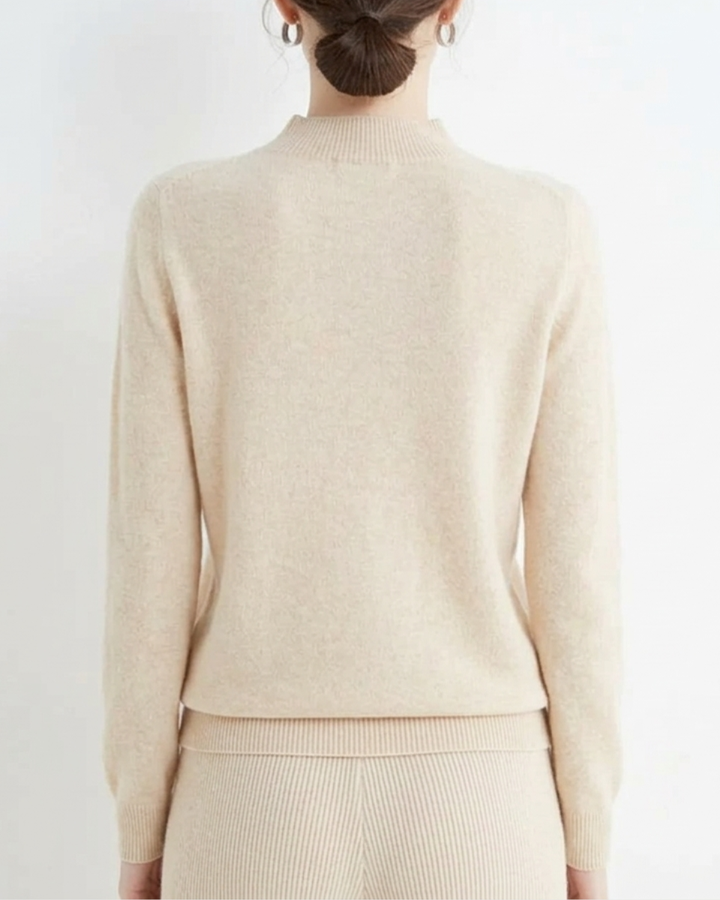 Hadlee | Women's Mock Neck Long Sleeve Fine Knit Sweater