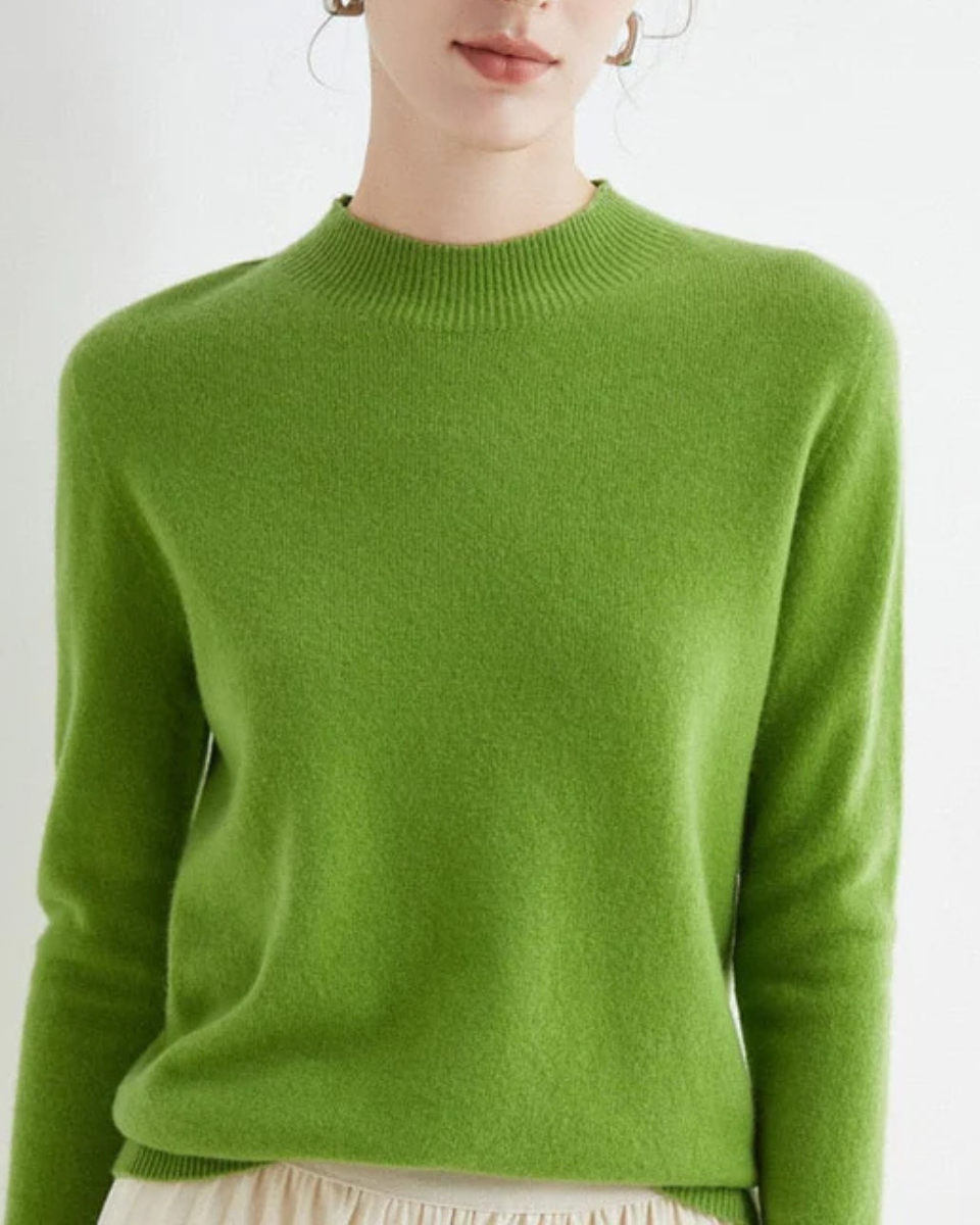 Hadlee | Women's Mock Neck Long Sleeve Fine Knit Sweater