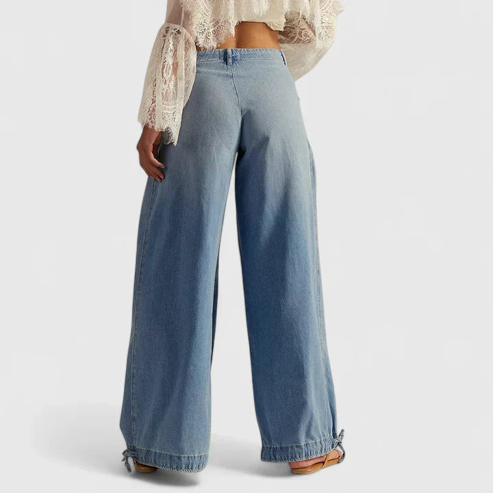Dametta | Women Drawstring Barrel Jeans