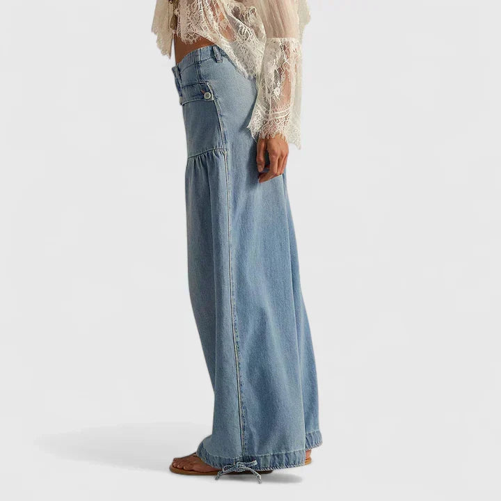 Dametta | Women Drawstring Barrel Jeans