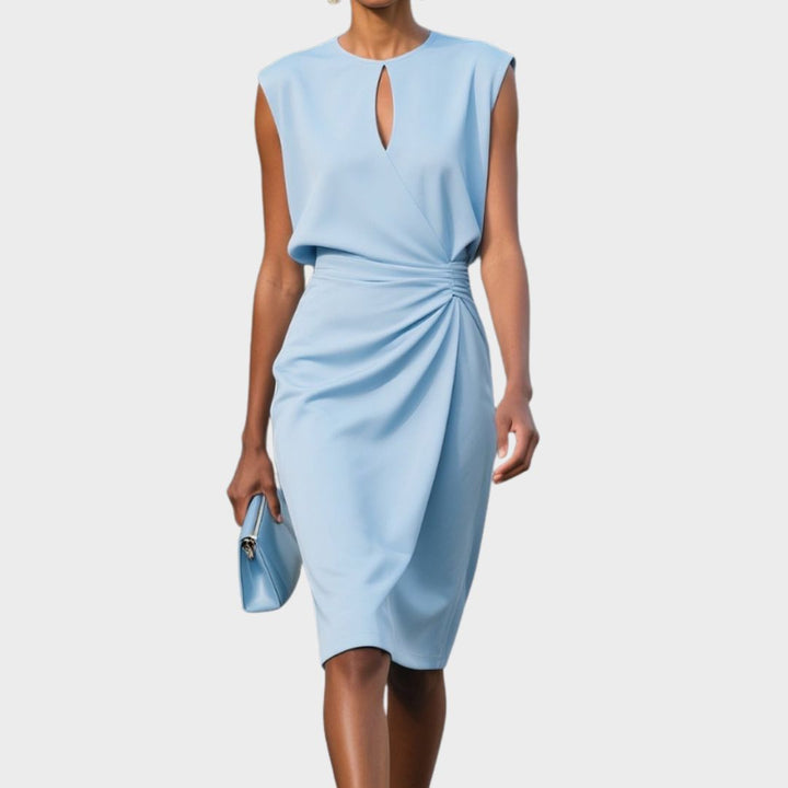 Madison | Women's High Neck Sleeveless Cocktail Midi Dress
