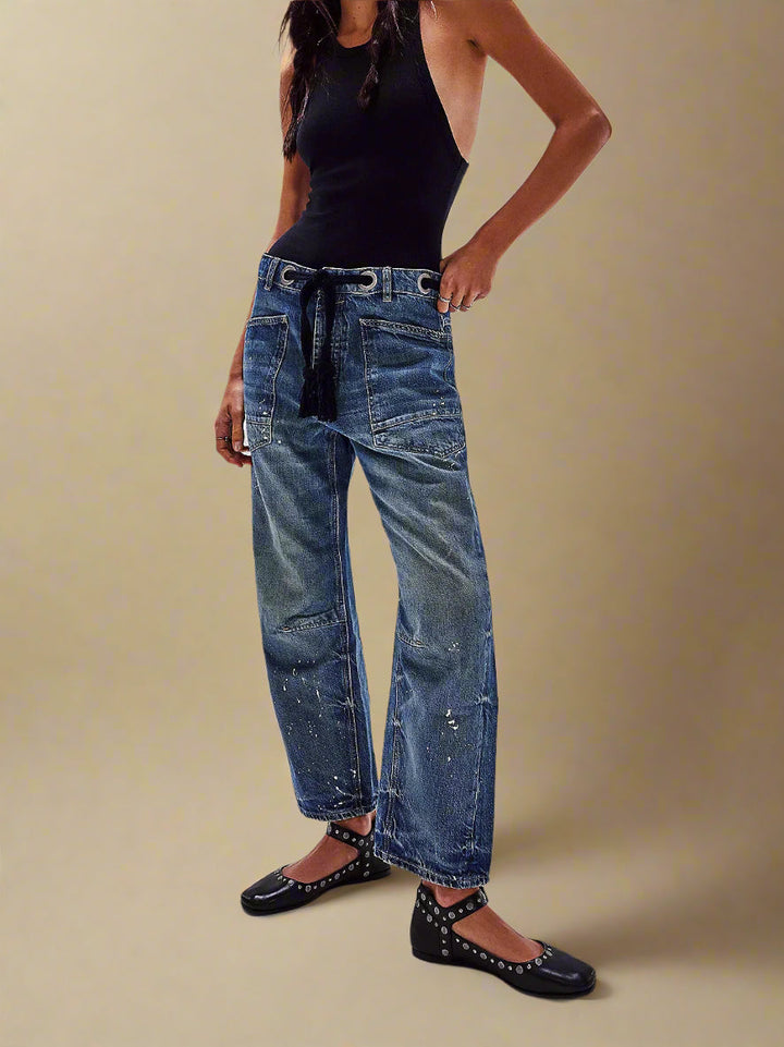 Felixa | Women Wide Leg Patchwork Drawstring Pants