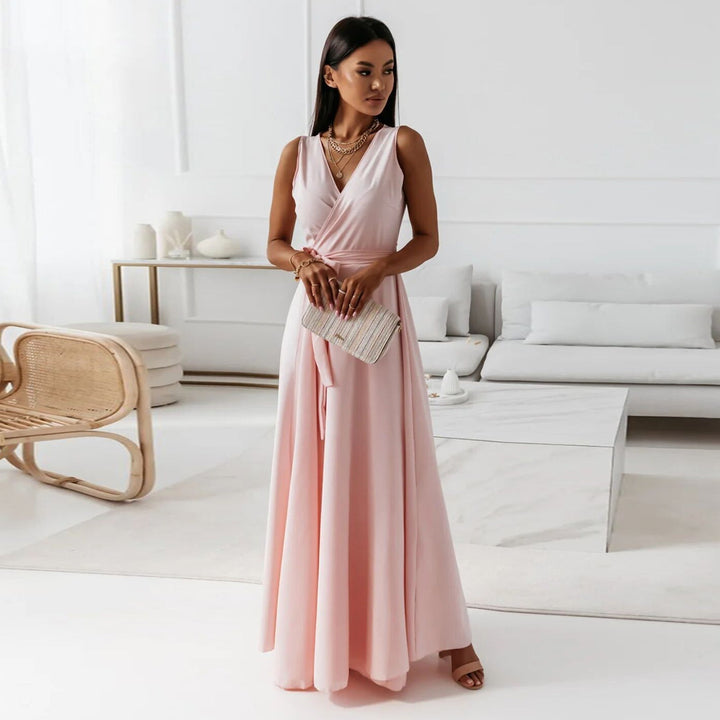 Josefa | Women Wrap Satin Pink Dress