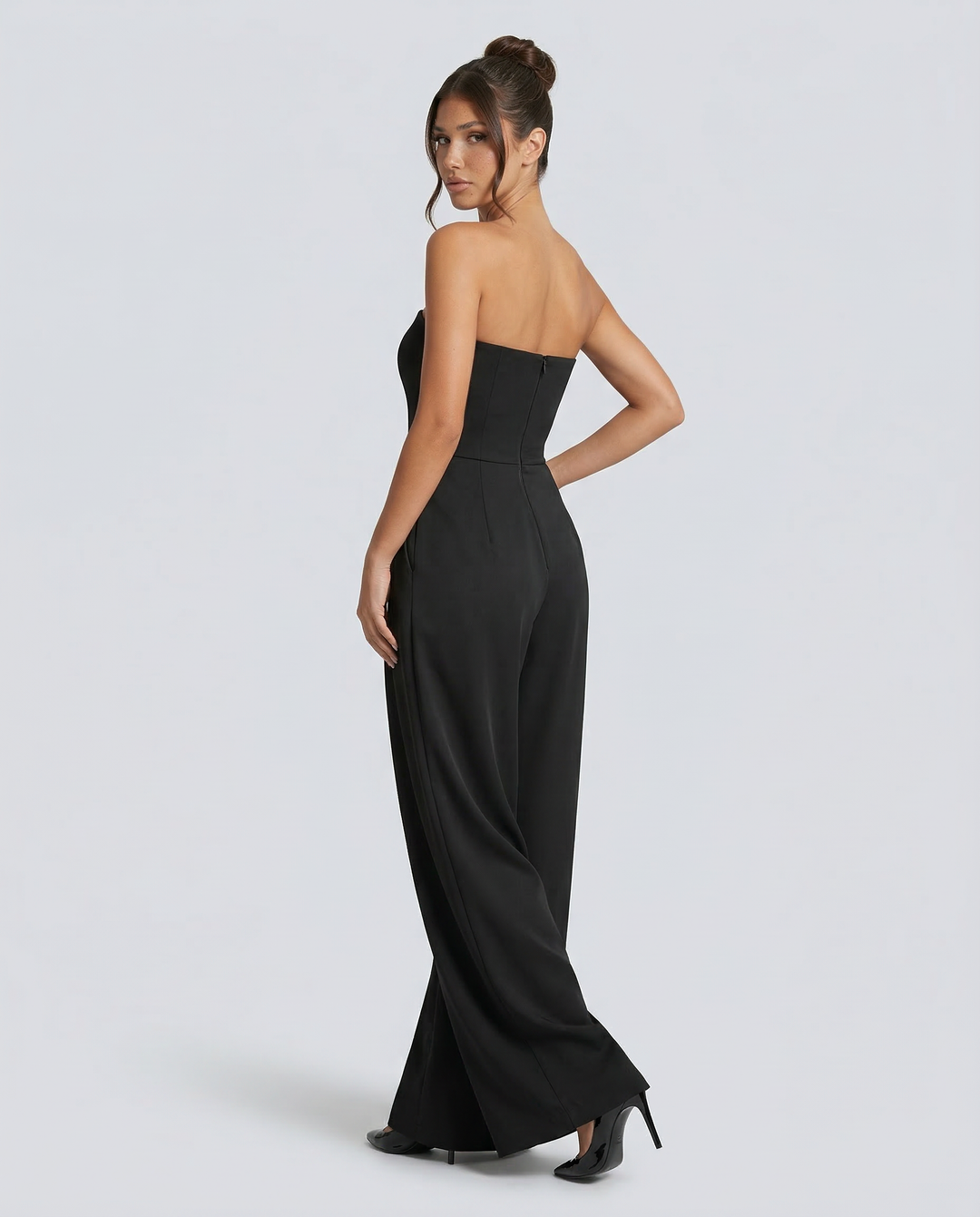 Blue Jumpsuit Strapless Wide Leg