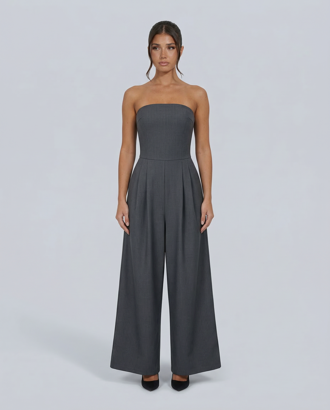 Blue Jumpsuit Strapless Wide Leg