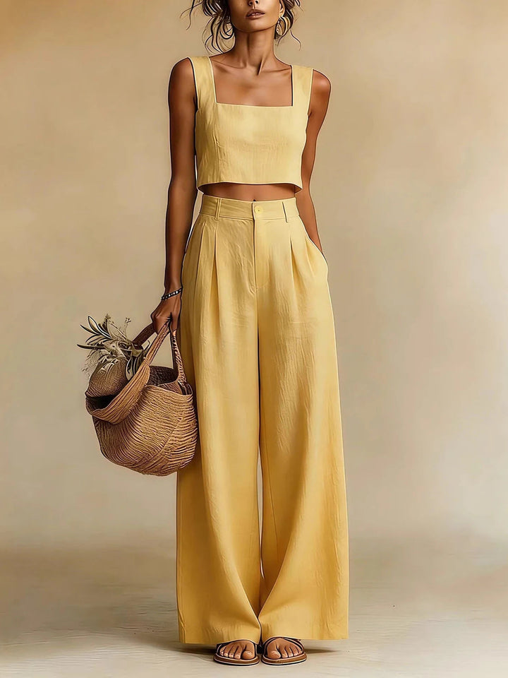 Melisende | Women Square Neck Palazzo Pants Set