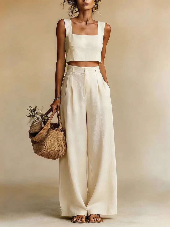 Melisende | Women Square Neck Palazzo Pants Set