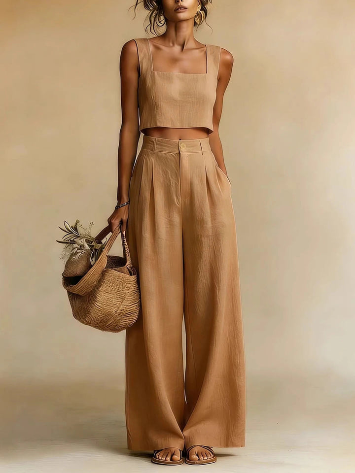 Melisende | Women Square Neck Palazzo Pants Set
