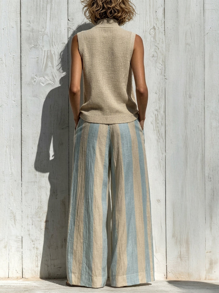 Minerva | Women Sleeveless Wide Leg Two Piece Set