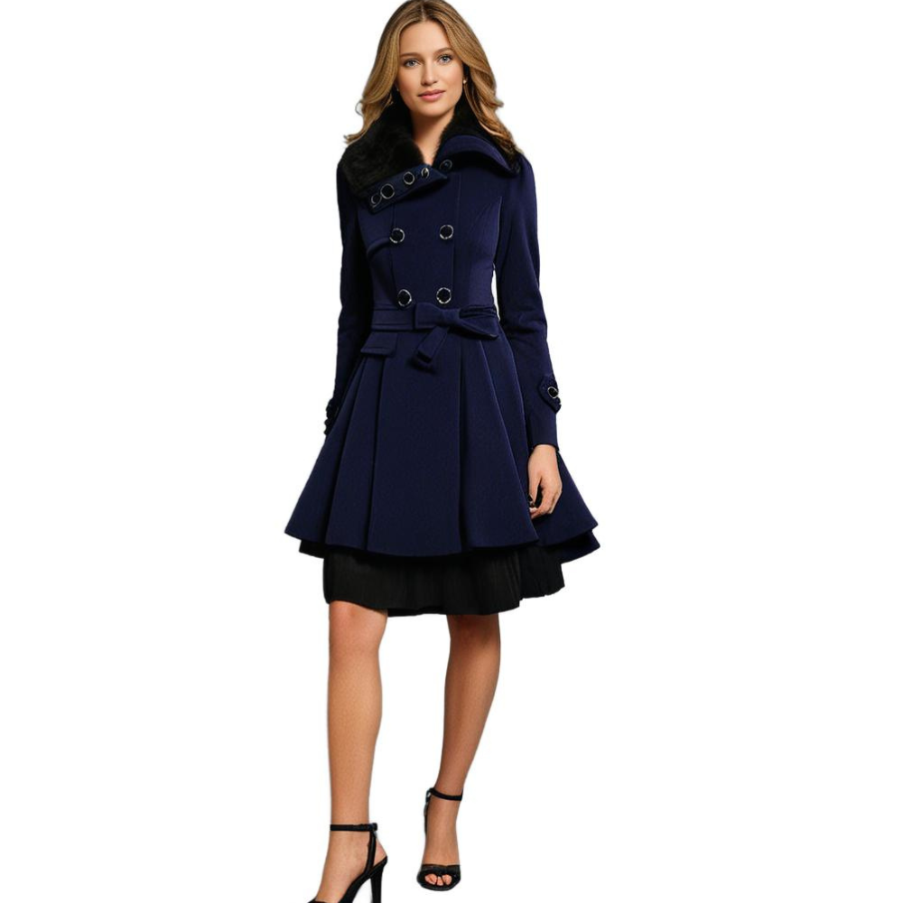 Belisama | Women Belted Flare Collar Coat