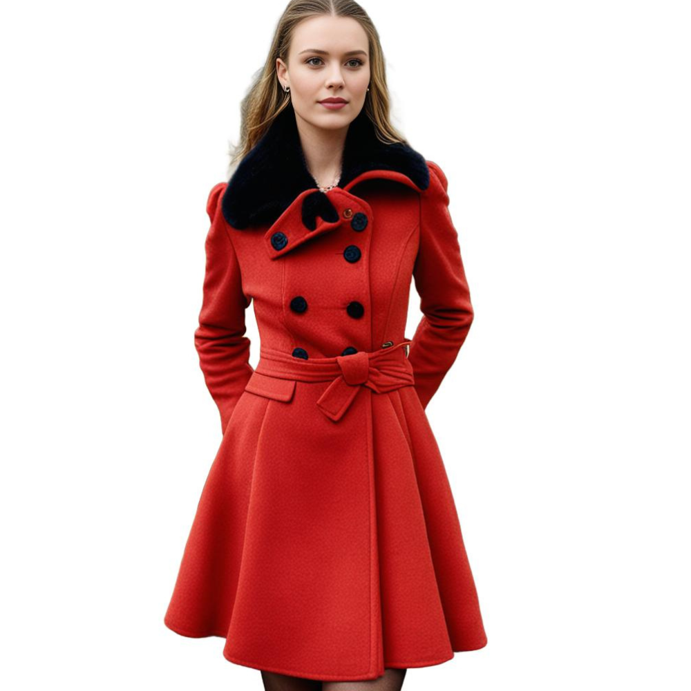 Belisama | Women Belted Flare Collar Coat