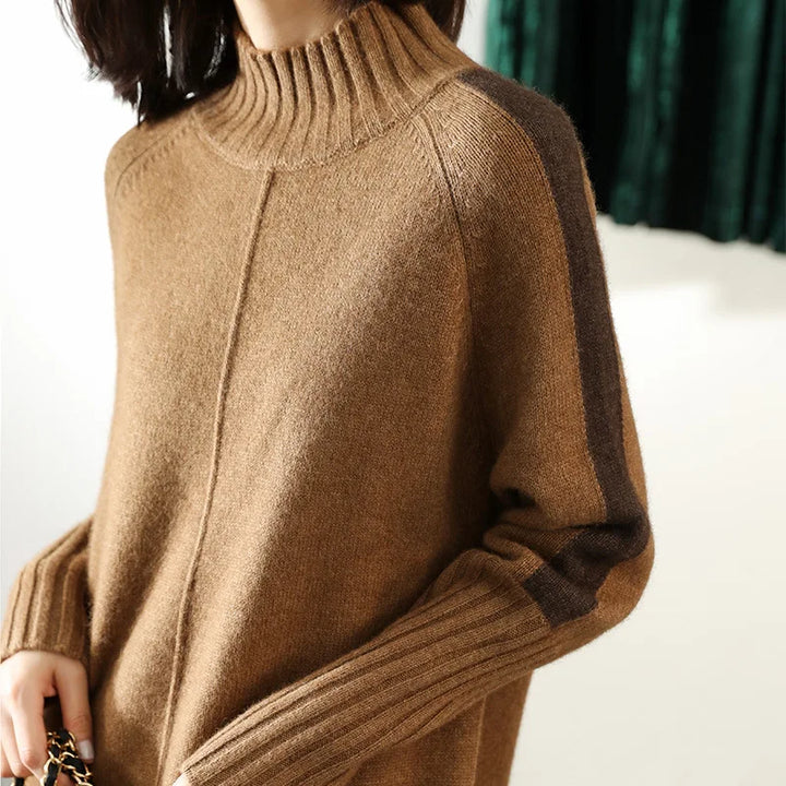 Lottie | Women's High Neck Relaxed Longline Sweater Dress